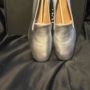 Naturalizer Shimmering Silver Loafers
